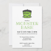 Cute Kawaii Frankenstein Monster Halloween Party Kaart (Voorkant)