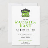 Cute Kawaii Frankenstein Monster Halloween Party Kaart (Voorkant)