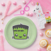 Cute Kawaii Frankenstein Monster Halloween Party Papieren Bordje (Feest)