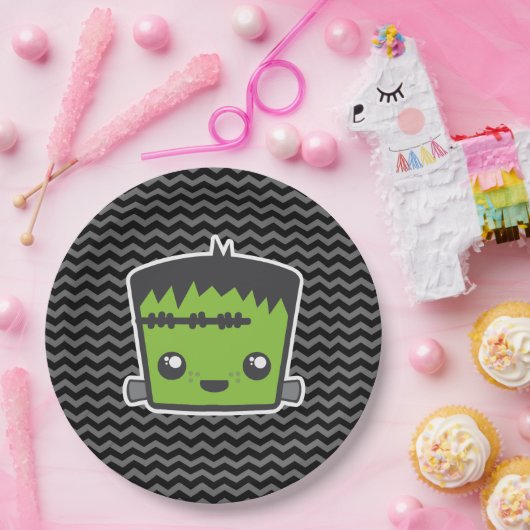 Cute Kawaii Frankenstein Monster Halloween Party Papieren Bordje (Feest)