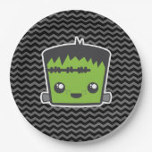 Cute Kawaii Frankenstein Monster Halloween Party Papieren Bordje (Voorkant)