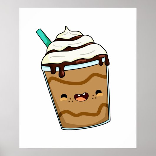 Cute Kawaii Frappuccino Poster (Voorkant)