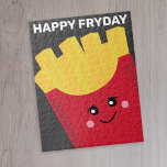 Cute Kawaii French Fries - Happy Fryday Legpuzzel<br><div class="desc">Een moderne tekening van een franse fry box met heldere kleuren. Stomme meme voor elke aardappelminnaar.</div>
