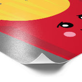 Cute Kawaii French Fries met Douane Naam Foto Afdruk (Hoek)