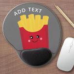 Cute Kawaii French Fries met Douane Naam Gel Muismat<br><div class="desc">Een moderne tekening van een franse fry box met heldere kleuren.</div>