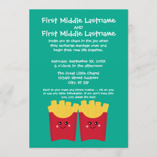 Cute Kawaii French Fries met Douane Naam Kaart