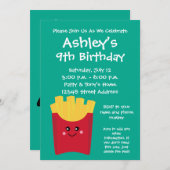 Cute Kawaii French Fries met Douane Naam Kaart (Voorkant / Achterkant)