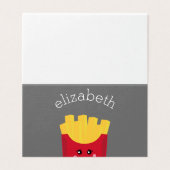 Cute Kawaii French Fries met Douane Naam Kaart (Buitenkant ongevouwen)