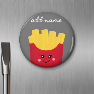 Cute Kawaii French Fries met Douane Naam Magneet