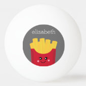 Cute Kawaii French Fries met Douane Naam Pingpongbal (Voorkant)