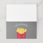 Cute Kawaii French Fries met Douane Naam Plaatskaartje (Buitenkant ongevouwen)
