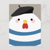 Cute Kawaii French Hen Illustration Briefkaart (Voorkant)