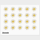 Cute Kawaii Fried Egg Ronde Sticker (Vel)