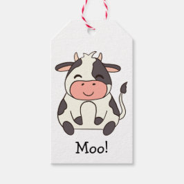 Cute Kawaii Friendly Cow Moo! Cadeaulabel