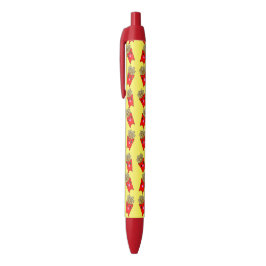 Cute kawaii friet ketchup zwarte inkt pen