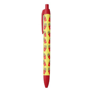 Cute kawaii friet ketchup zwarte inkt pen