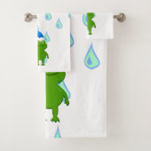 Cute Kawaii Frog and Rain Bad Handdoek (Insitu)