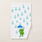 Cute Kawaii Frog and Rain Bad Handdoek (Handdoek)