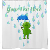 Cute Kawaii Frog and Rain Douchegordijn (Voorkant)