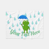 Cute Kawaii Frog and Rain Fleece Deken (Voorkant (Horizontaal))
