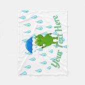 Cute Kawaii Frog and Rain Fleece Deken (Voorkant)