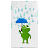 Cute Kawaii Frog and Rain Klein Cadeauzakje (Achterkant)