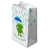 Cute Kawaii Frog and Rain Klein Cadeauzakje (Voorkant Gekanteld)