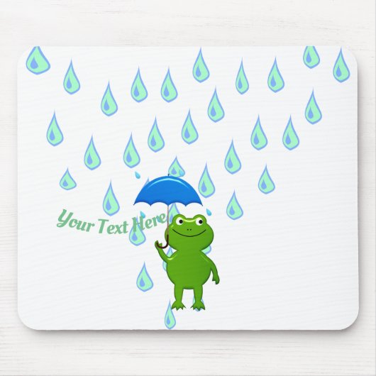 Cute Kawaii Frog and Rain Muismat (Voorkant)
