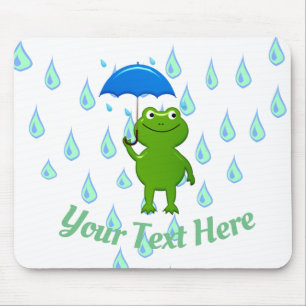 Cute Kawaii Frog and Rain Muismat