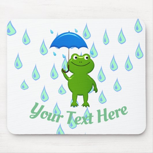 Cute Kawaii Frog and Rain Muismat (Voorkant)