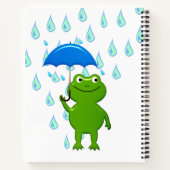 Cute Kawaii Frog and Rain Notitieboek (Achterkant)