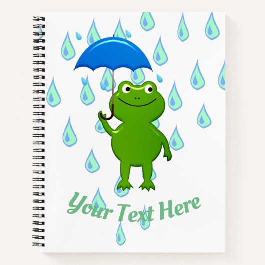 Cute Kawaii Frog and Rain Notitieboek (Voorkant)