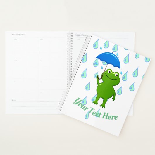 Cute Kawaii Frog and Rain Planner (Display)