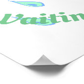 Cute Kawaii Frog and Rain Poster (Hoek)