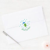 Cute Kawaii Frog and Rain Ronde Sticker (Envelop)