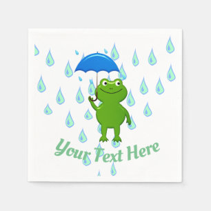 Cute Kawaii Frog and Rain Servet