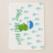 Cute Kawaii Frog and Rain Sherpa Deken (Voorkant)