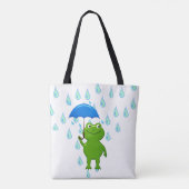 Cute Kawaii Frog and Rain Tote Bag (Achterkant)