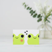 Cute Kawaii Frog Couple Matchmaking Visitekaartje (Staand voorkant)