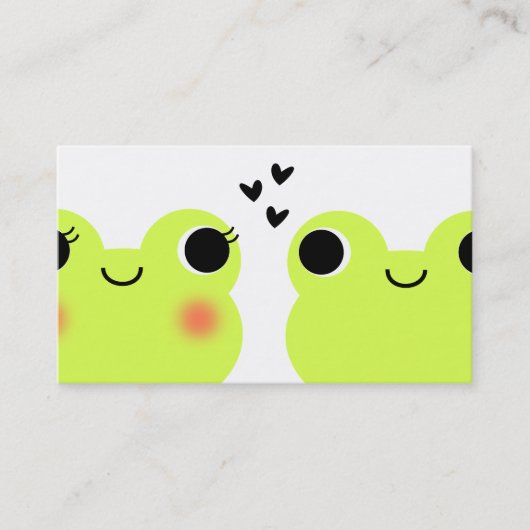 Cute Kawaii Frog Couple Matchmaking Visitekaartje (Voorkant)