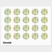 Cute Kawaii Frog Lily Pad Pattern | Pastel Pond Ae Ronde Sticker (Vel)