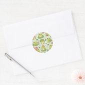 Cute Kawaii Frog Lily Pad Pattern | Pastel Pond Ae Ronde Sticker (Envelop)