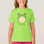 Cute Kawaii Frog met Persoonlijke tekst en foto T-shirt (Voorkant)