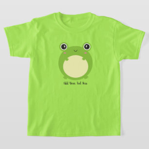 Cute Kawaii Frog met Persoonlijke tekst en foto T-shirt