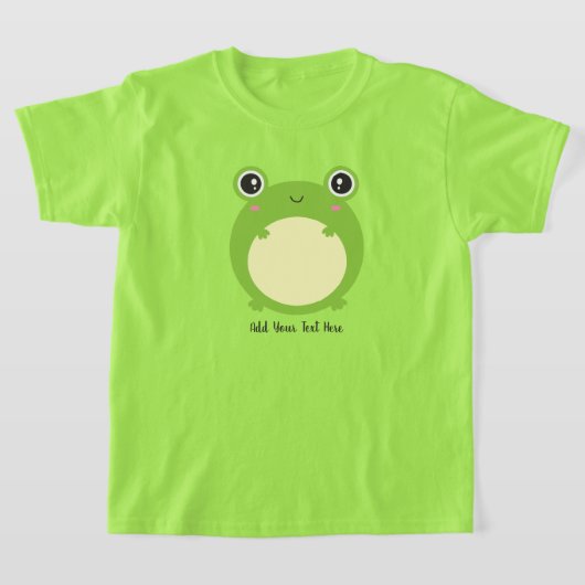 Cute Kawaii Frog met Persoonlijke tekst en foto T-shirt (Laagn)
