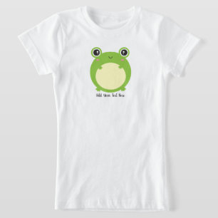 Cute Kawaii Frog met Persoonlijke tekst en foto T-shirt