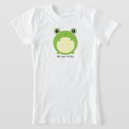 Cute Kawaii Frog met Persoonlijke tekst en foto T-shirt (Laagn)