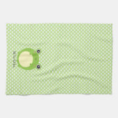 Cute Kawaii Frog met Persoonlijke tekst en foto Theedoek (Horizontaal)