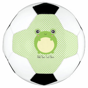 Cute Kawaii Frog met Persoonlijke tekst en foto Voetbal