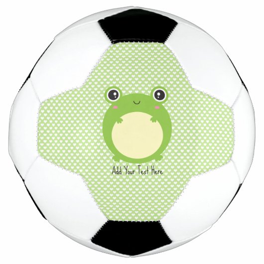 Cute Kawaii Frog met Persoonlijke tekst en foto Voetbal (Voorkant)